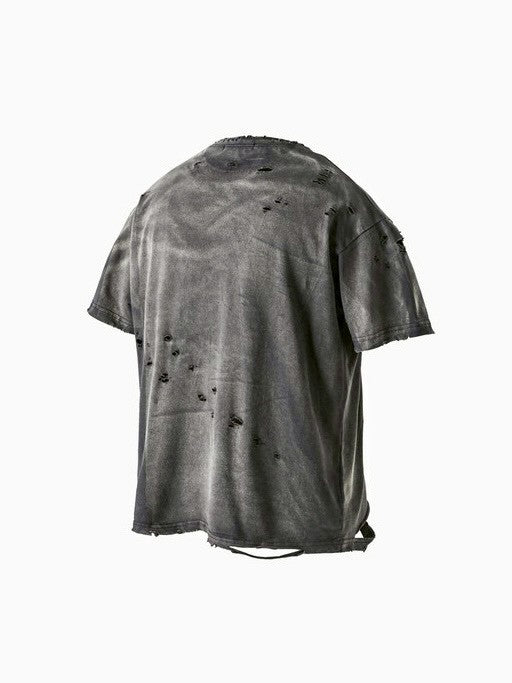【roaringrad】Washed Destroyed T-shirt