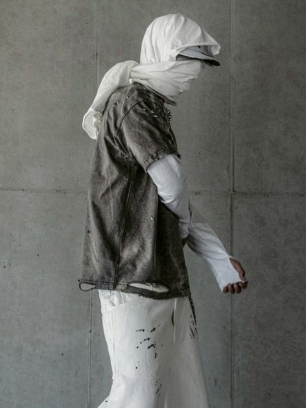【roaringrad】Washed Destroyed T-shirt