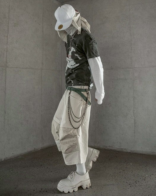 【roaringrad】Layered knee Bermuda Pants