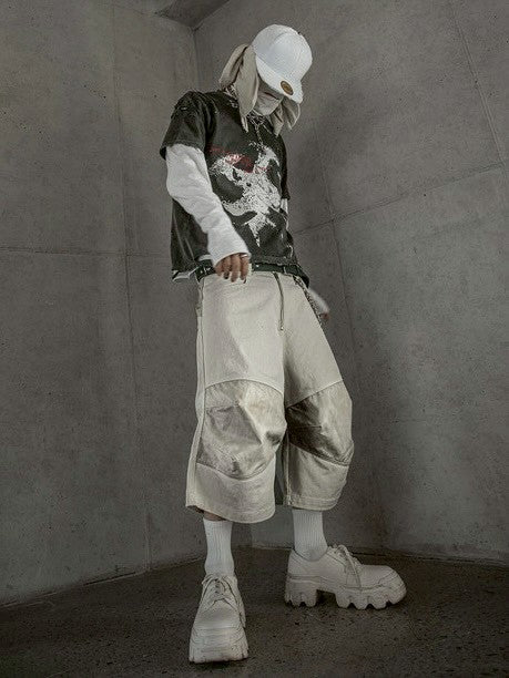 【roaringrad】Layered knee Bermuda Pants