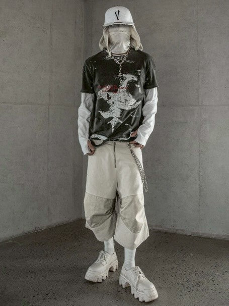 【roaringrad】Layered knee Bermuda Pants