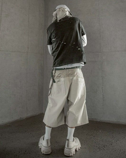 【roaringrad】Layered knee Bermuda Pants