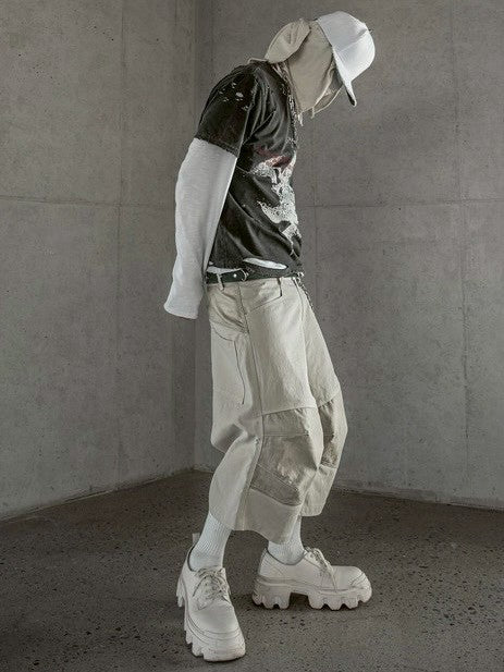 【roaringrad】Layered knee Bermuda Pants