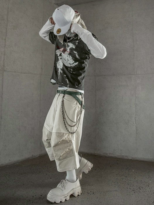 【roaringrad】Layered knee Bermuda Pants