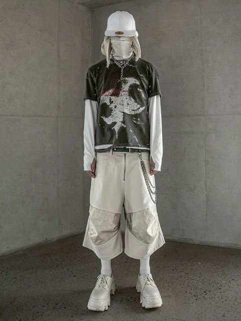 【roaringrad】Layered knee Bermuda Pants