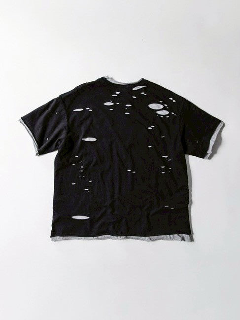 【roaringrad】Double Layered Damage T-Shirt