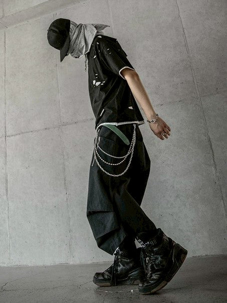 【roaringrad】Double Layered Damage T-Shirt