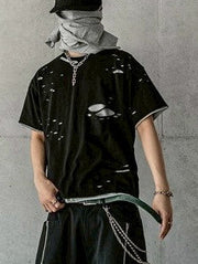 【roaringrad】Double Layered Damage T-Shirt
