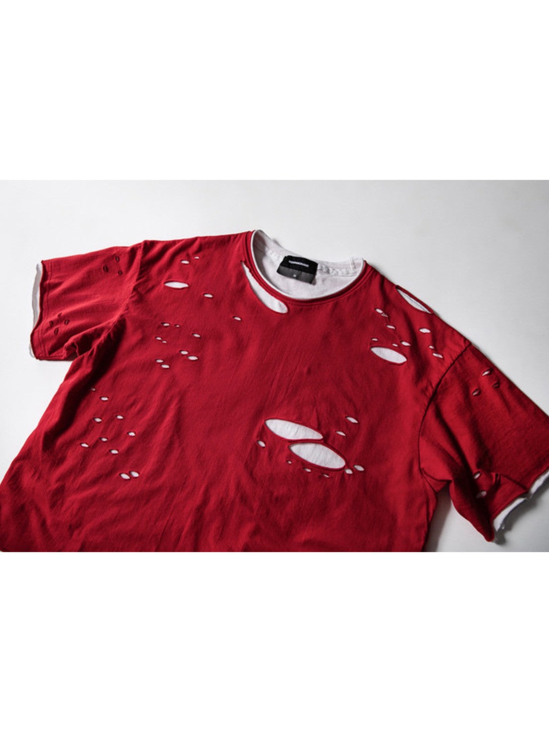 【roaringrad】Double Layered Damage T-Shirt