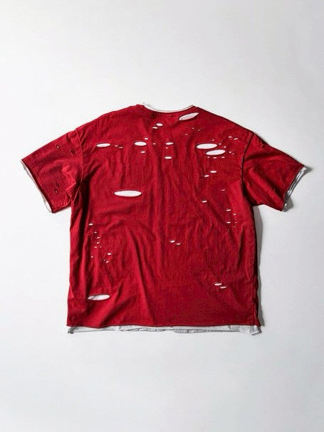 【roaringrad】Double Layered Damage T-Shirt