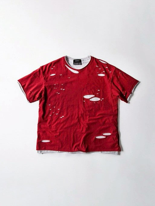 【roaringrad】Double Layered Damage T-Shirt