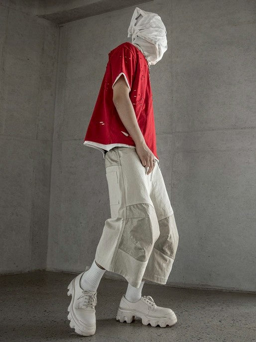 【roaringrad】Double Layered Damage T-Shirt