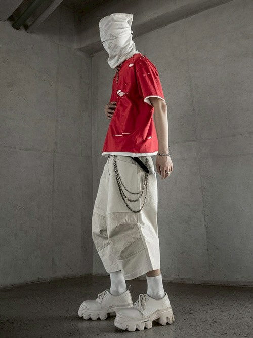 【roaringrad】Double Layered Damage T-Shirt