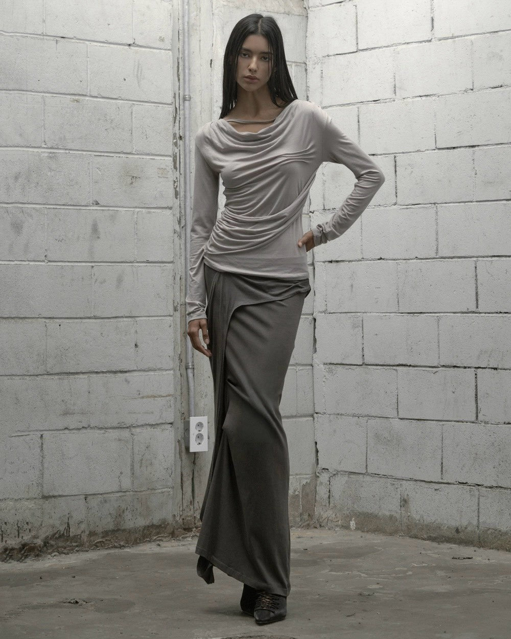 【ROCK CAKE】Pinched Cowl Top