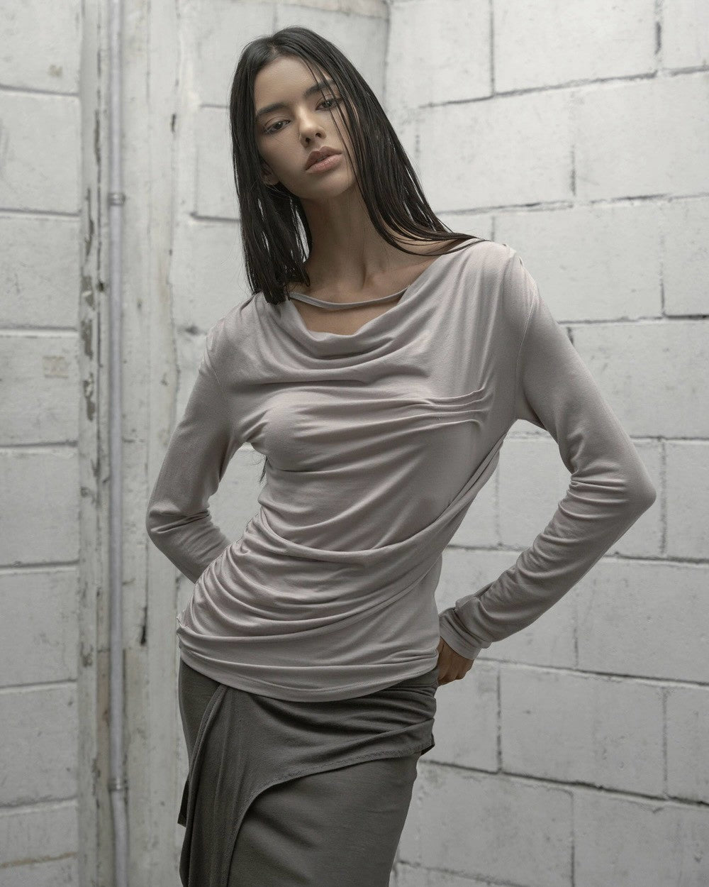 【ROCK CAKE】Pinched Cowl Top