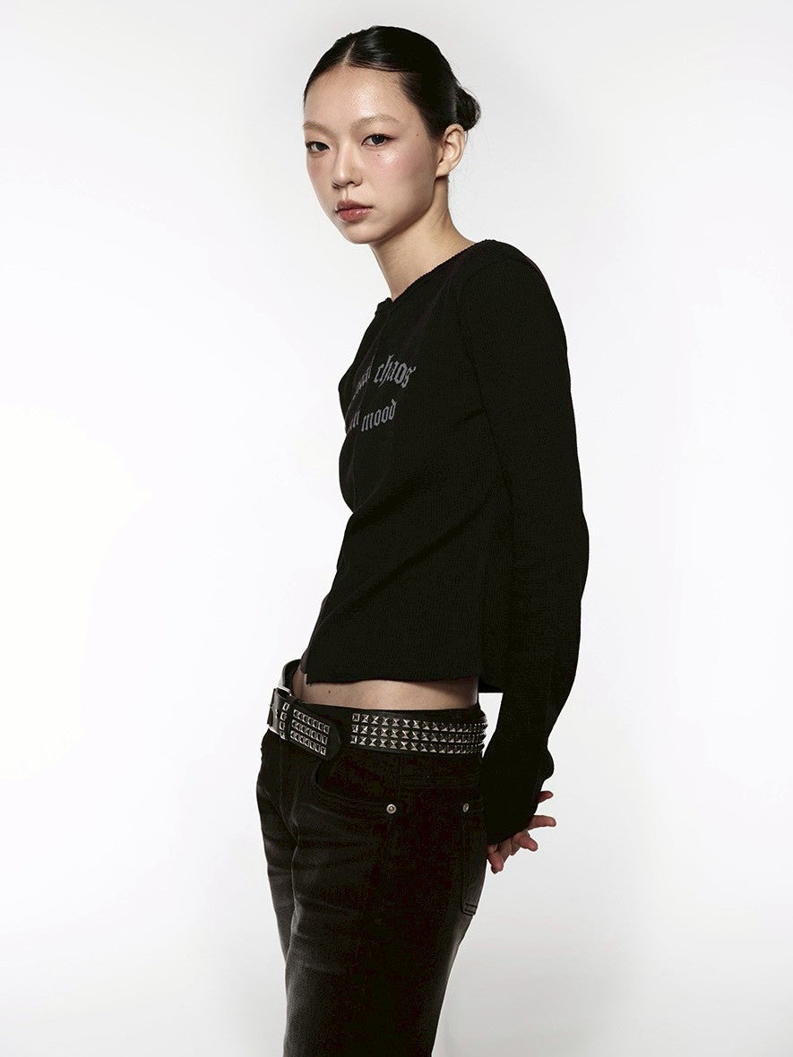 【ROCK CAKE】Incision Boat Neck Top