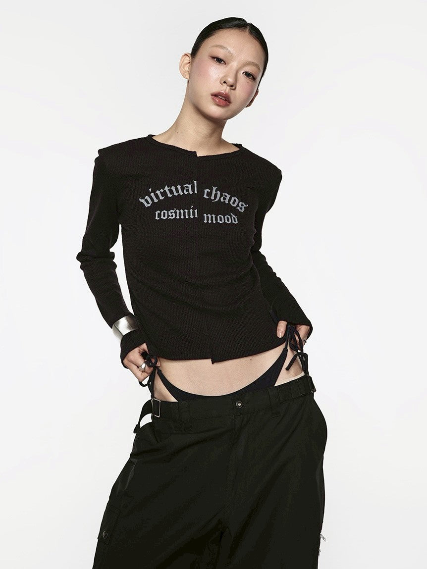 【ROCK CAKE】Incision Boat Neck Top