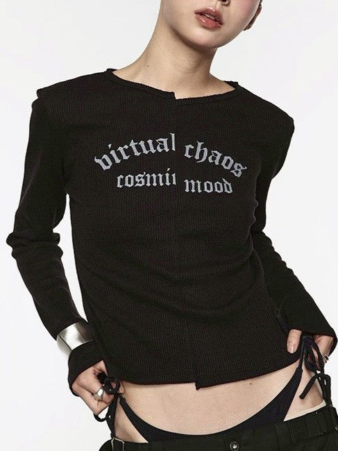 【ROCK CAKE】Incision Boat Neck Top