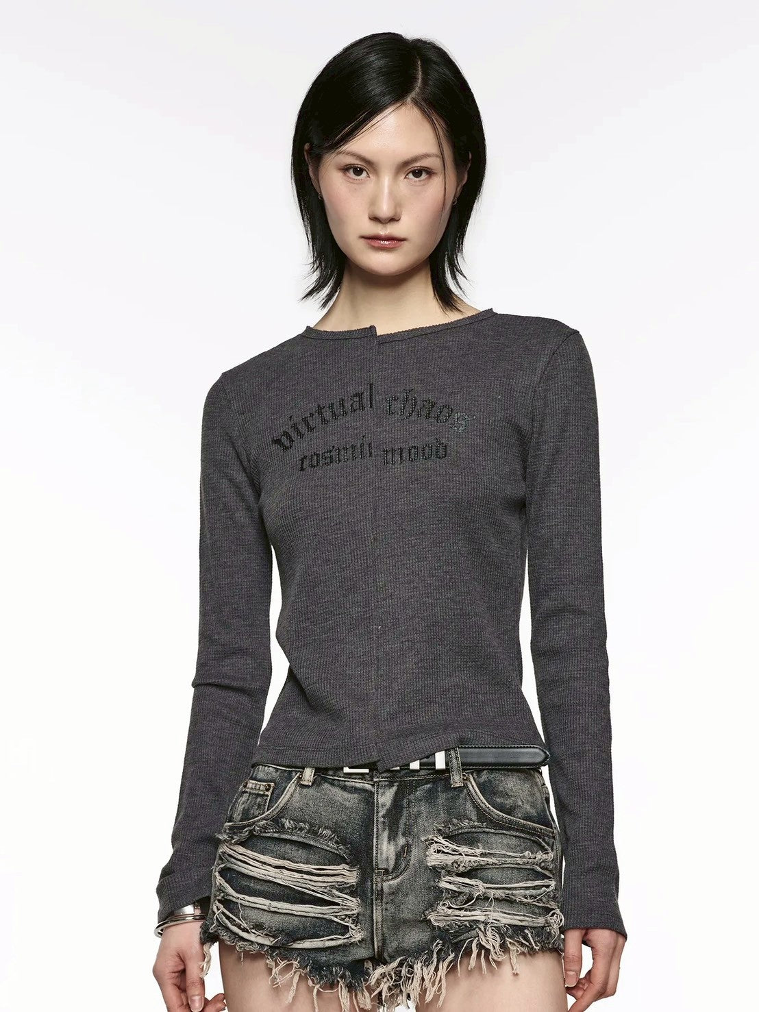 【ROCK CAKE】Incision Boat Neck Top
