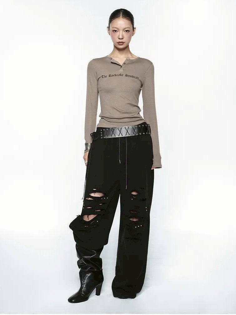 【ROCK CAKE】Syndicate Henly Neck Top