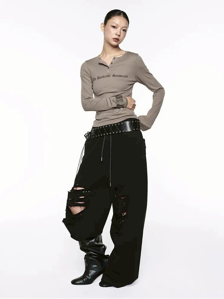 【ROCK CAKE】Syndicate Henly Neck Top