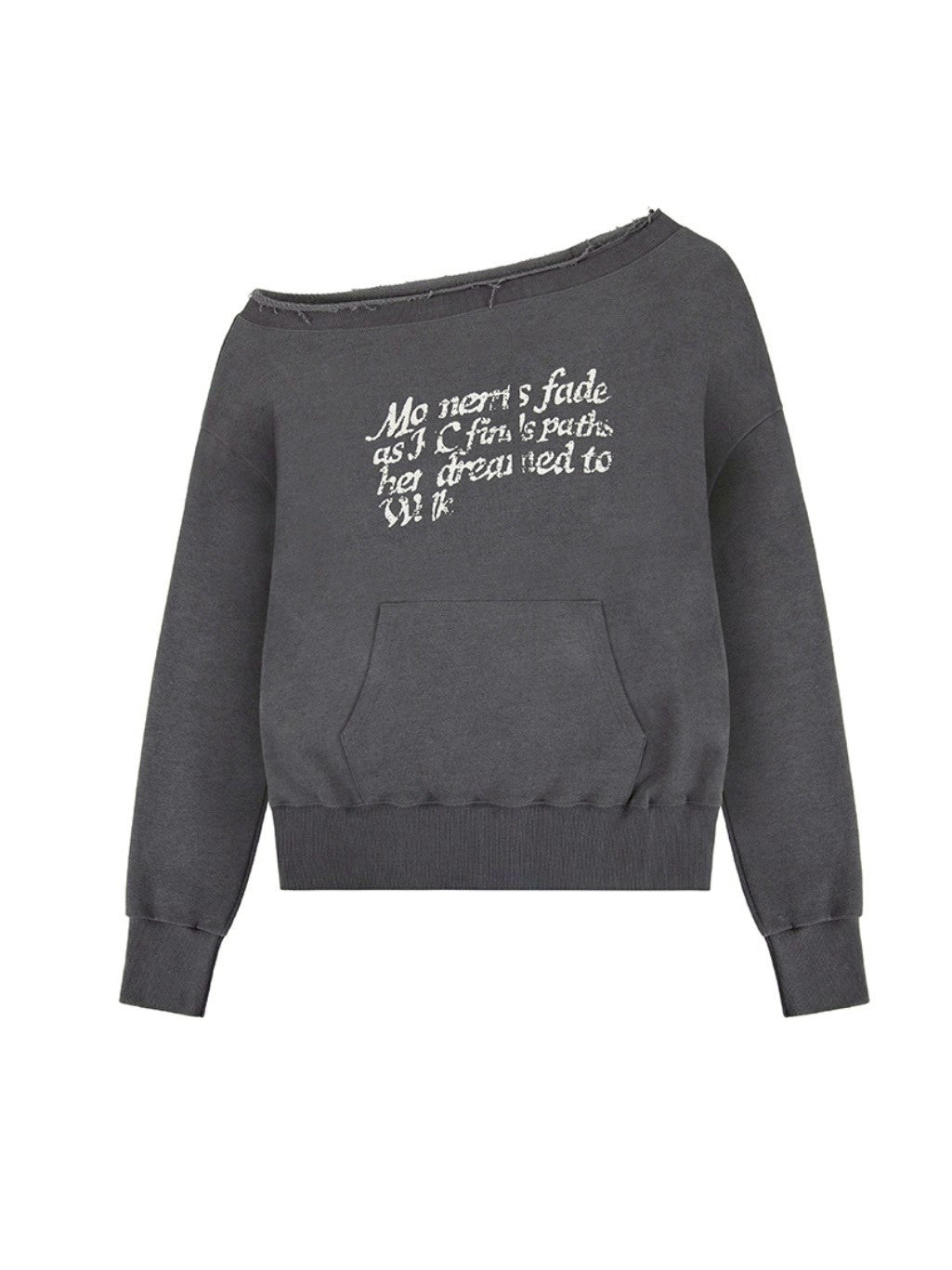 【ROCK CAKE】Washed Off Shoulder Sweatshirt
