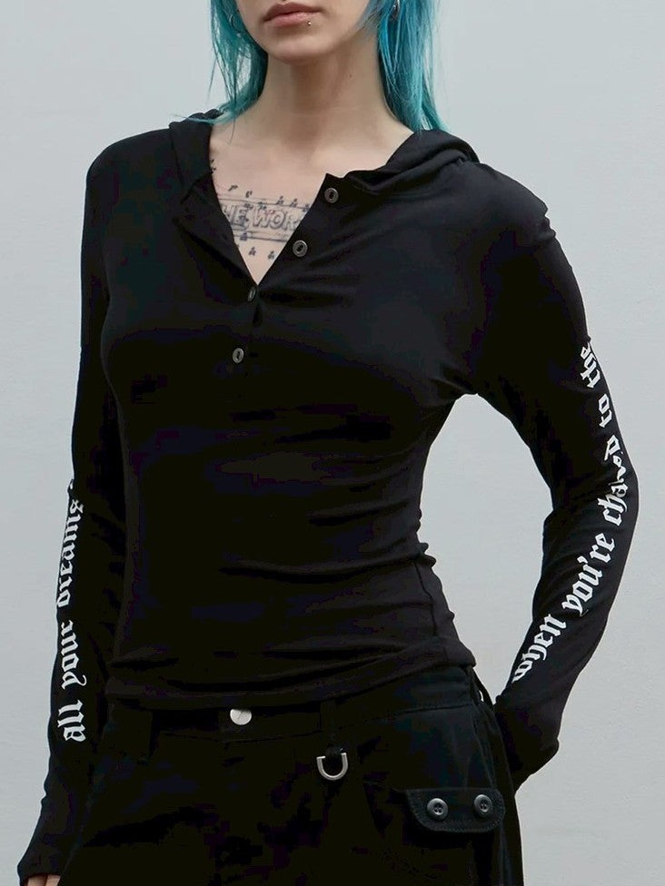 【ROCK CAKE】Sleeve Lettering Hoodie