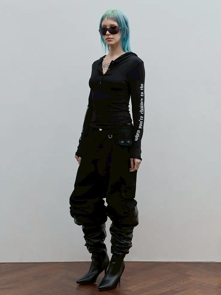 【ROCK CAKE】Sleeve Lettering Hoodie