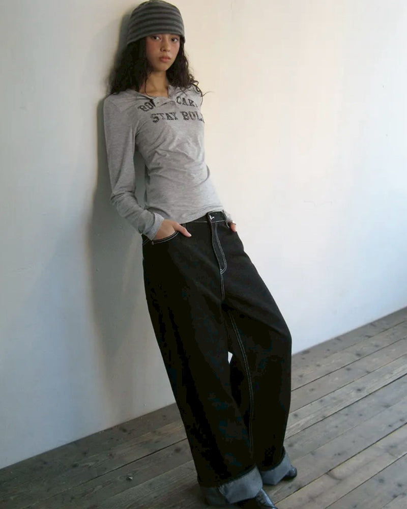 【ROCK CAKE】Classic Henly Neck Top