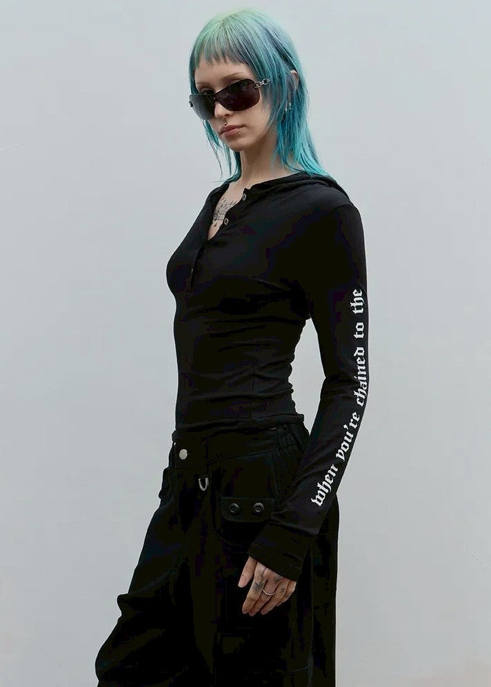 【ROCK CAKE】Sleeve Lettering Hoodie