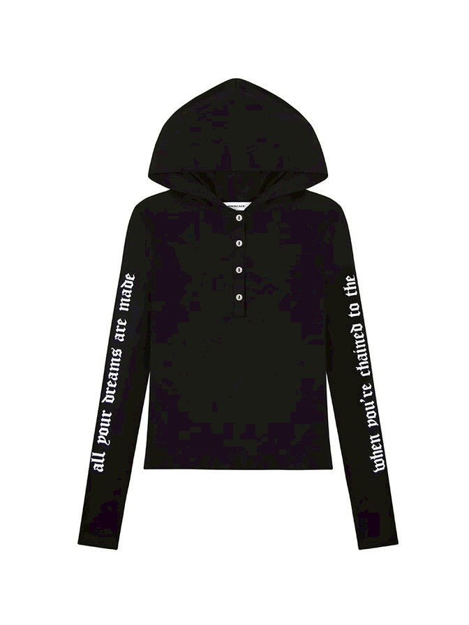 【ROCK CAKE】Sleeve Lettering Hoodie