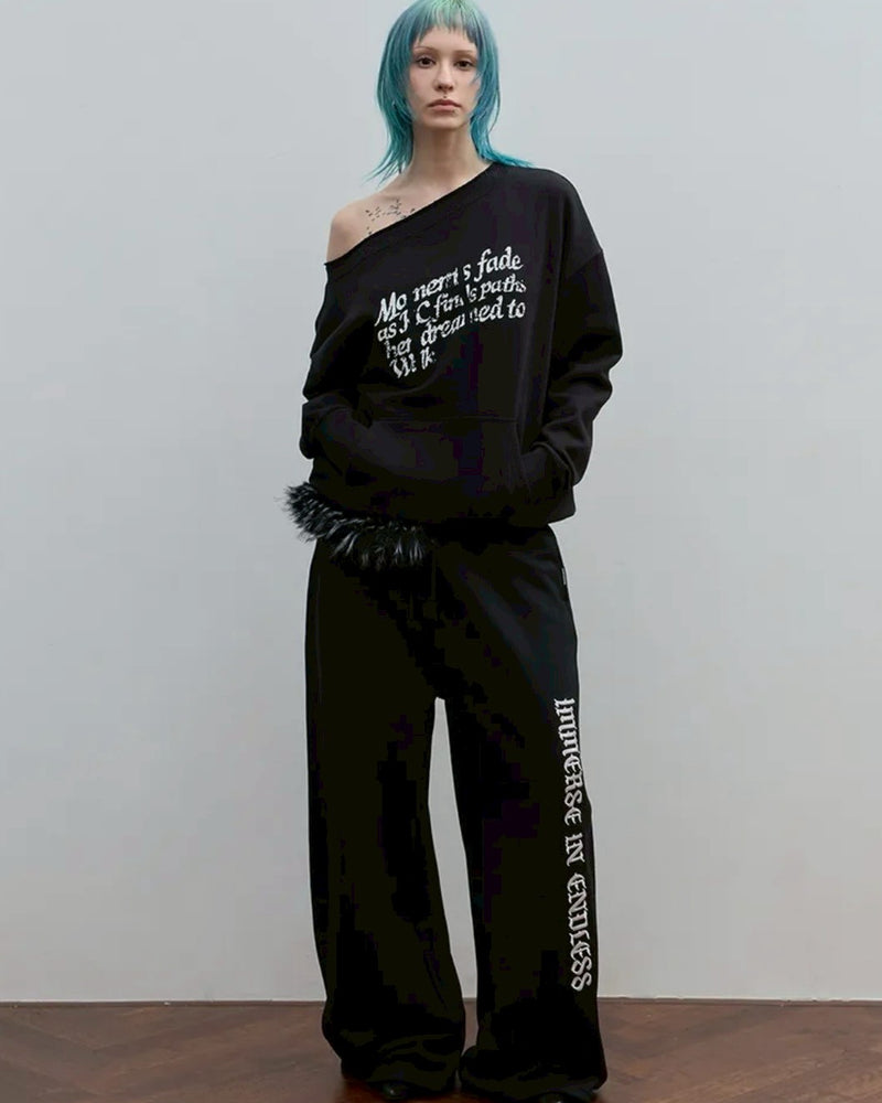 【ROCK CAKE】Washed Off Shoulder Sweatshirt