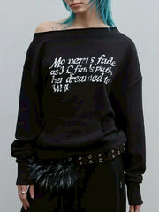 【ROCK CAKE】Washed Off Shoulder Sweatshirt
