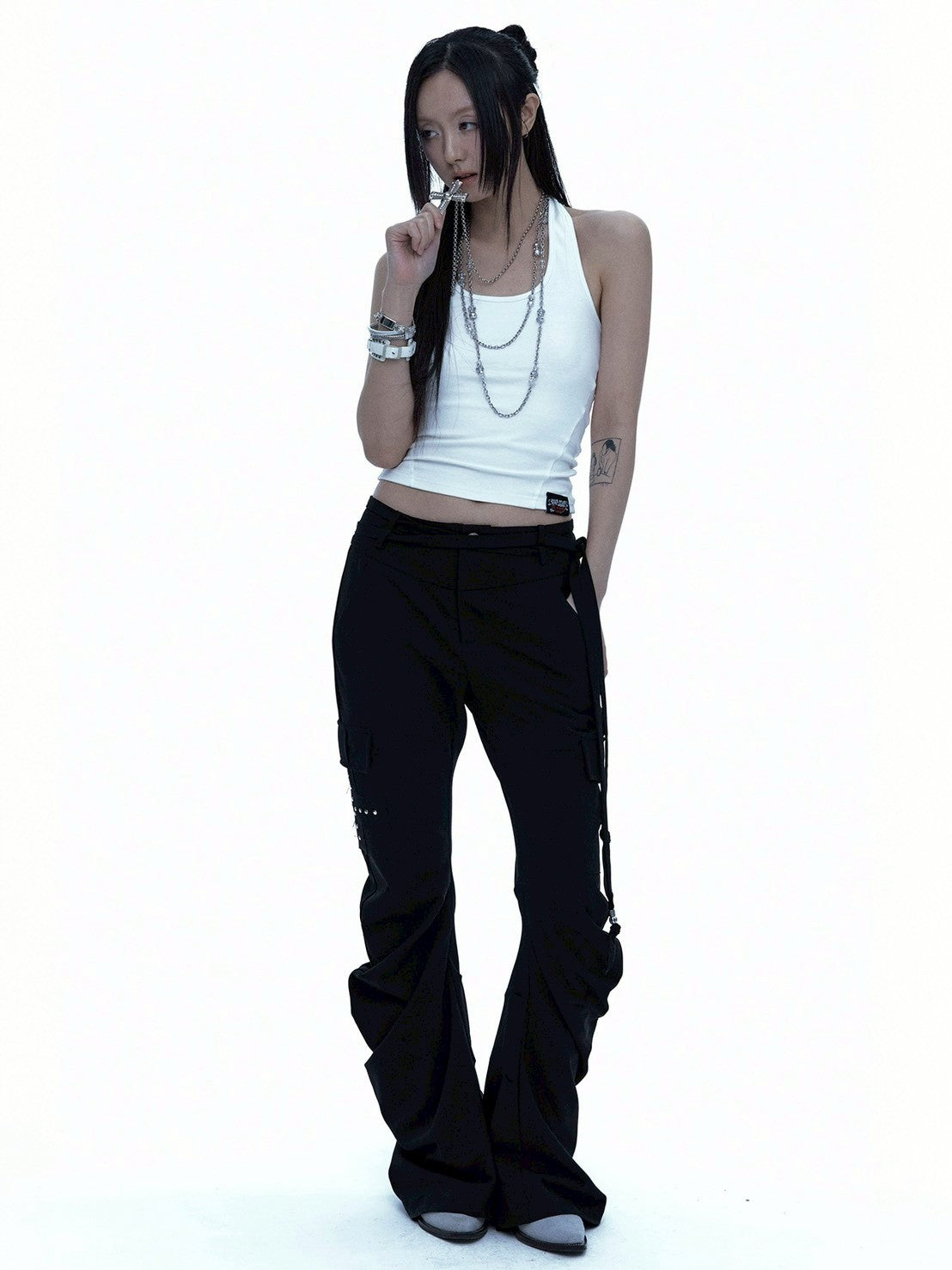 【ROUGH NECK】Angel Wing Ribbon Halter Top