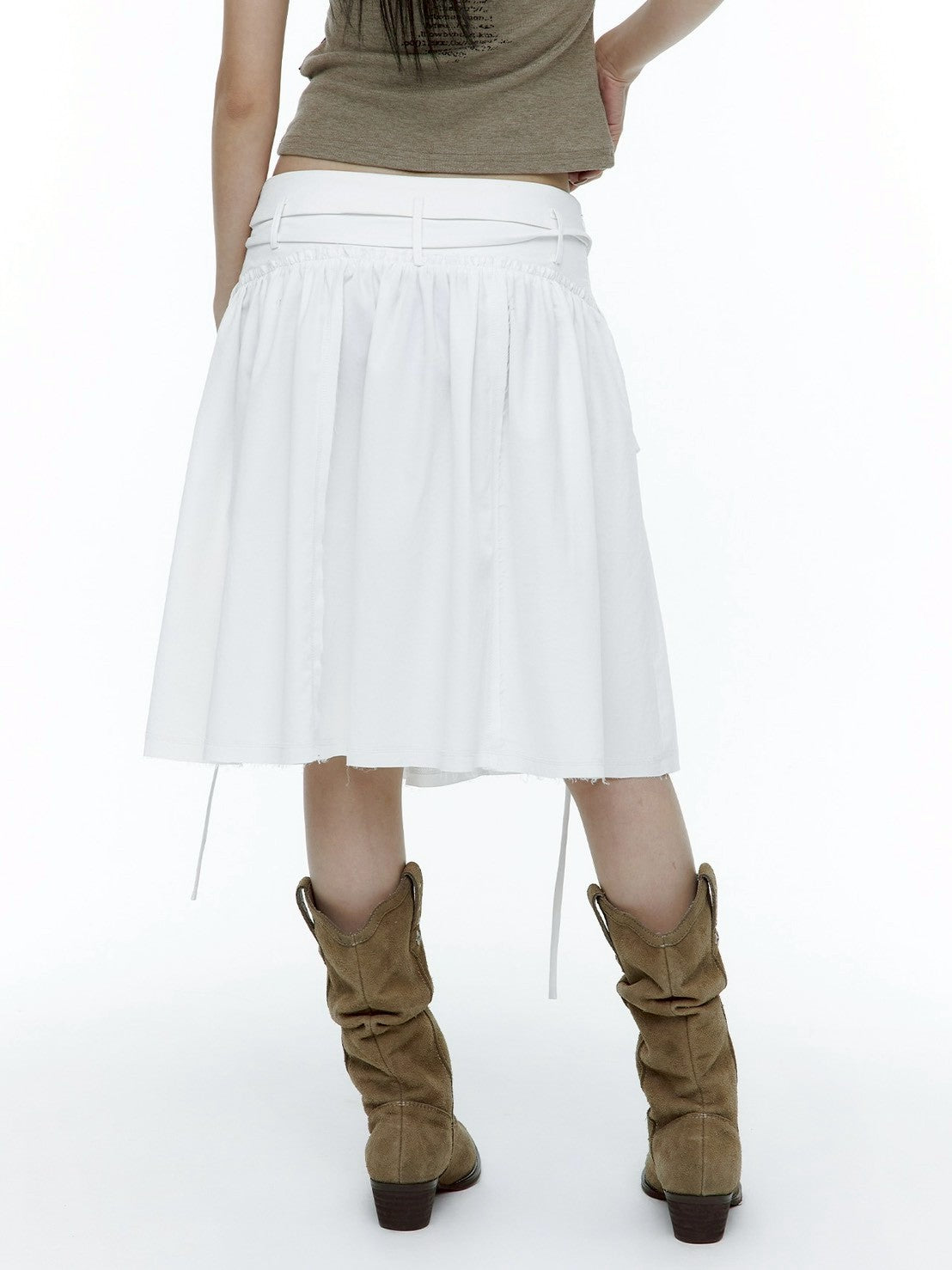 【ROUGH NECK】Out Pocket Pleated Skirt