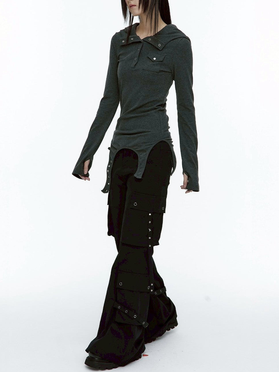 【ROUGH NECK】Bootcut Cargo Strap Pants