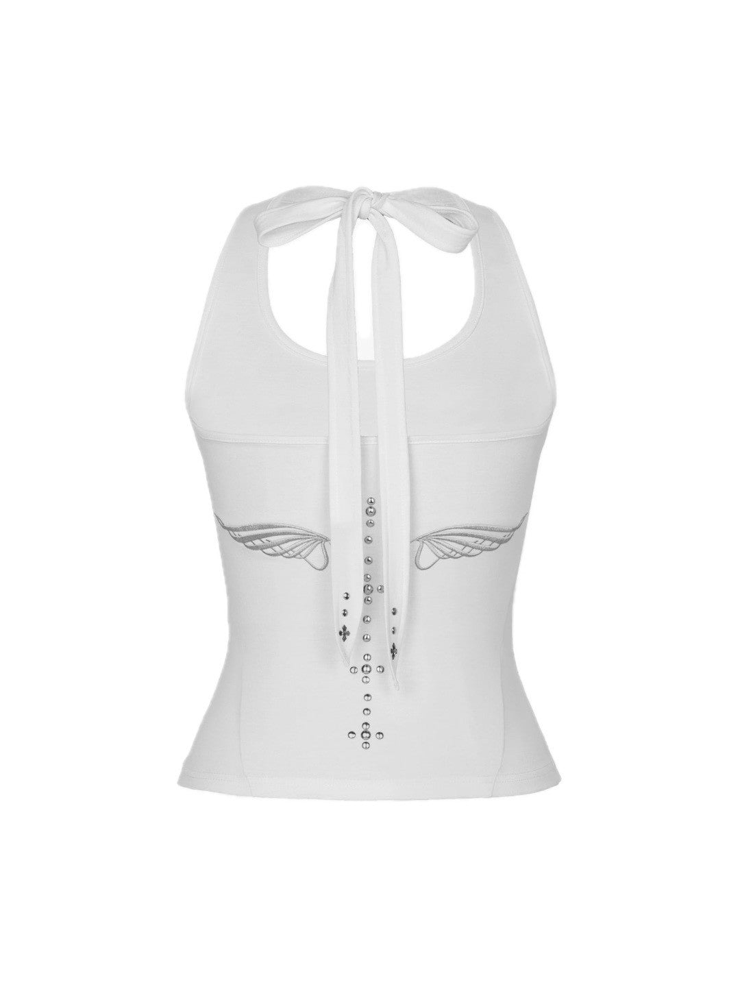 【ROUGH NECK】Angel Wing Ribbon Halter Top