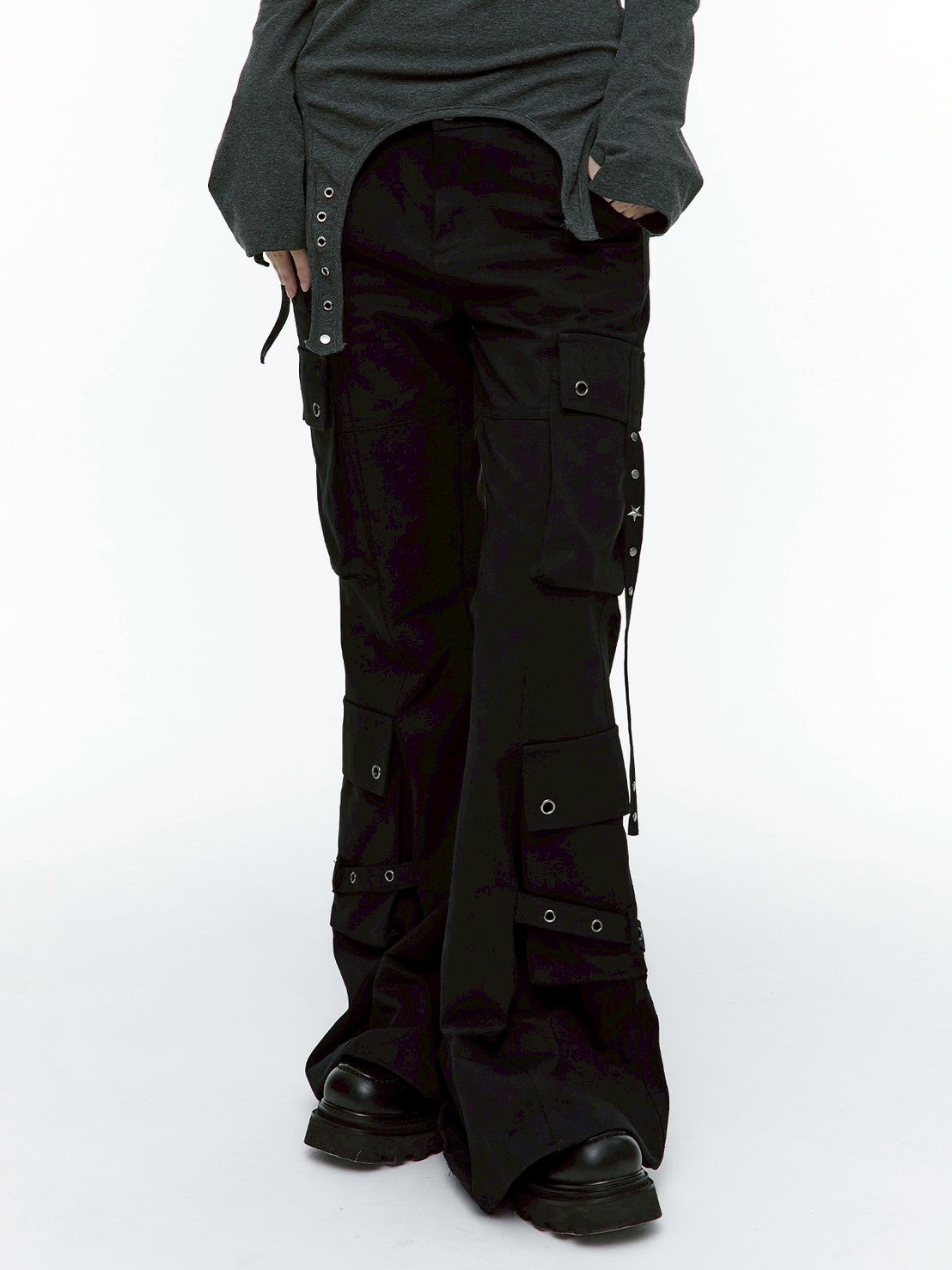 【ROUGH NECK】Bootcut Cargo Strap Pants