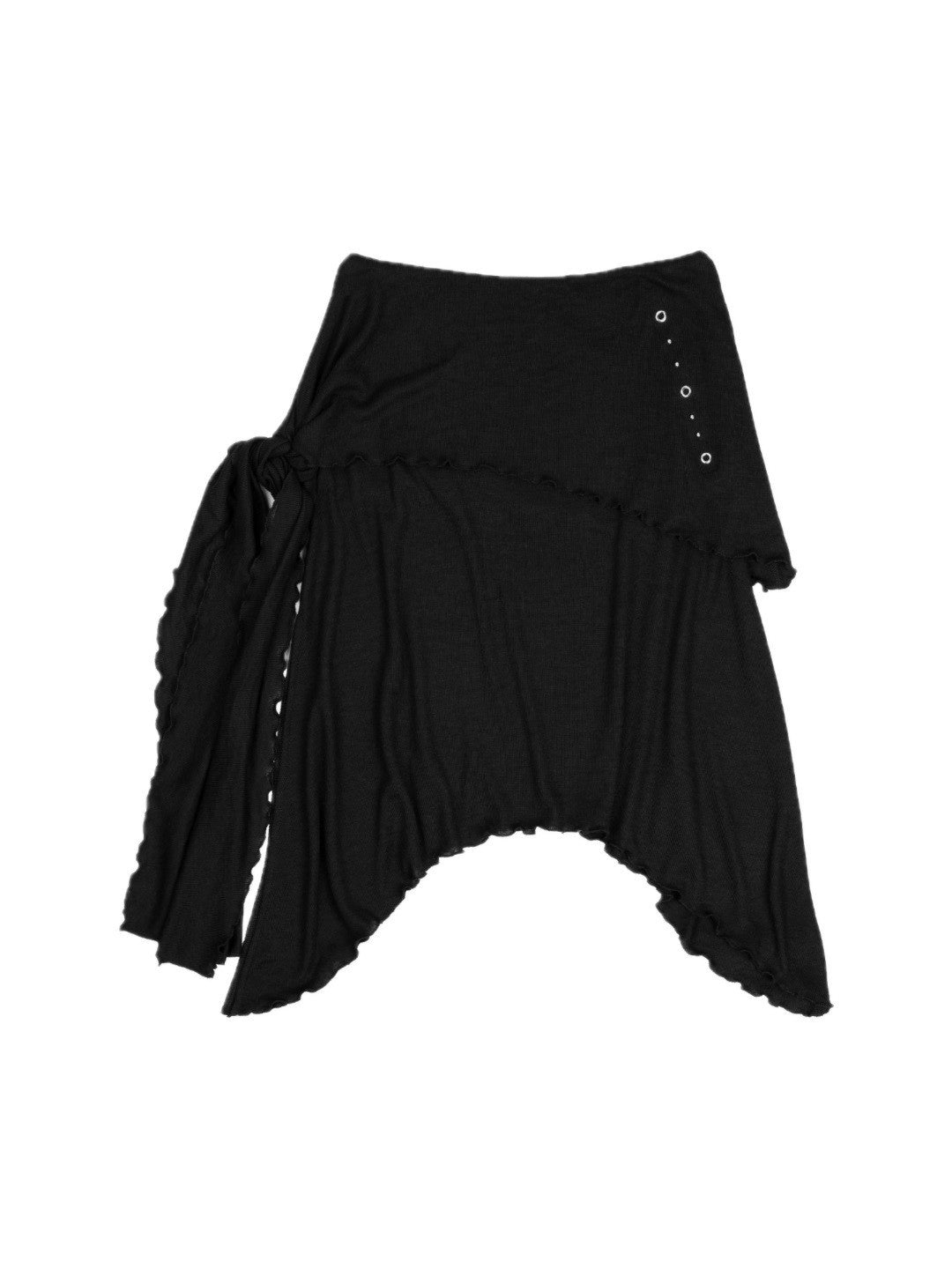 【ROUGH NECK】
Unbalanced Tie Knit Skirt