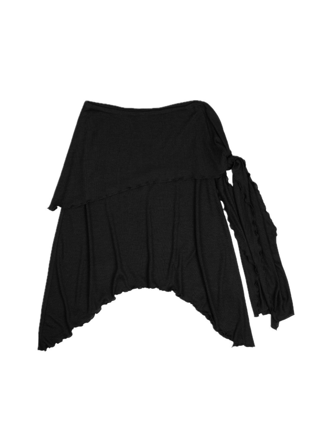 【ROUGH NECK】
Unbalanced Tie Knit Skirt