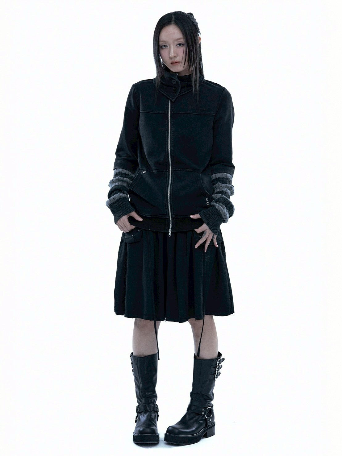 【ROUGH NECK】Out Pocket Pleated Skirt