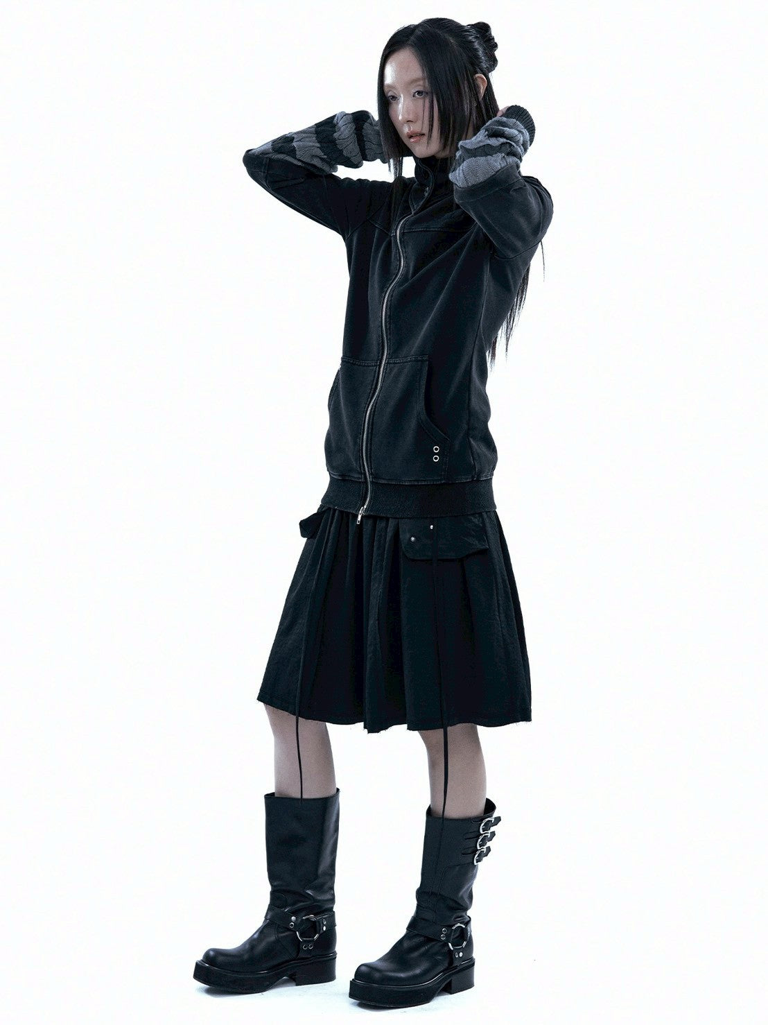 【ROUGH NECK】Out Pocket Pleated Skirt