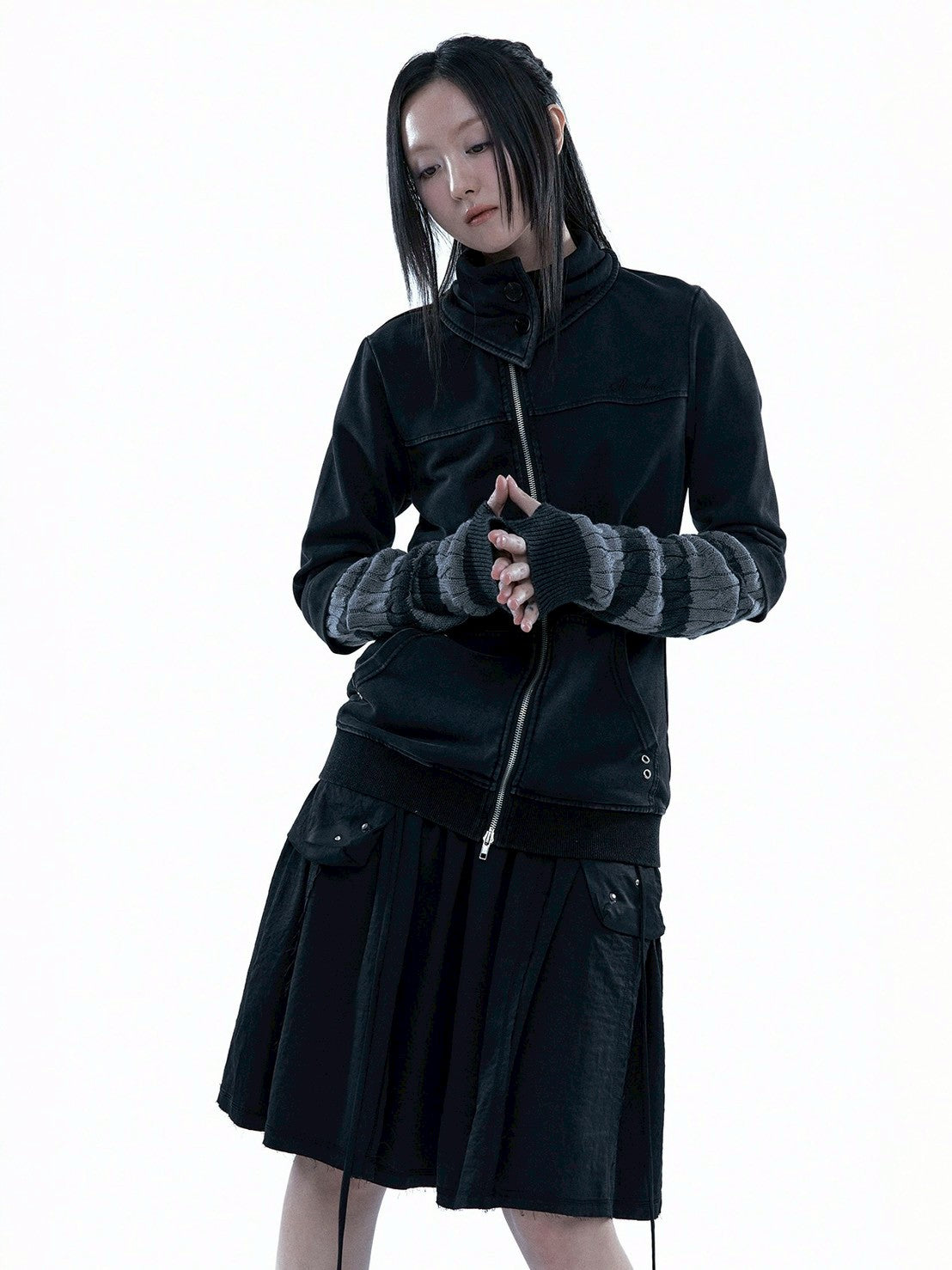 【ROUGH NECK】Out Pocket Pleated Skirt