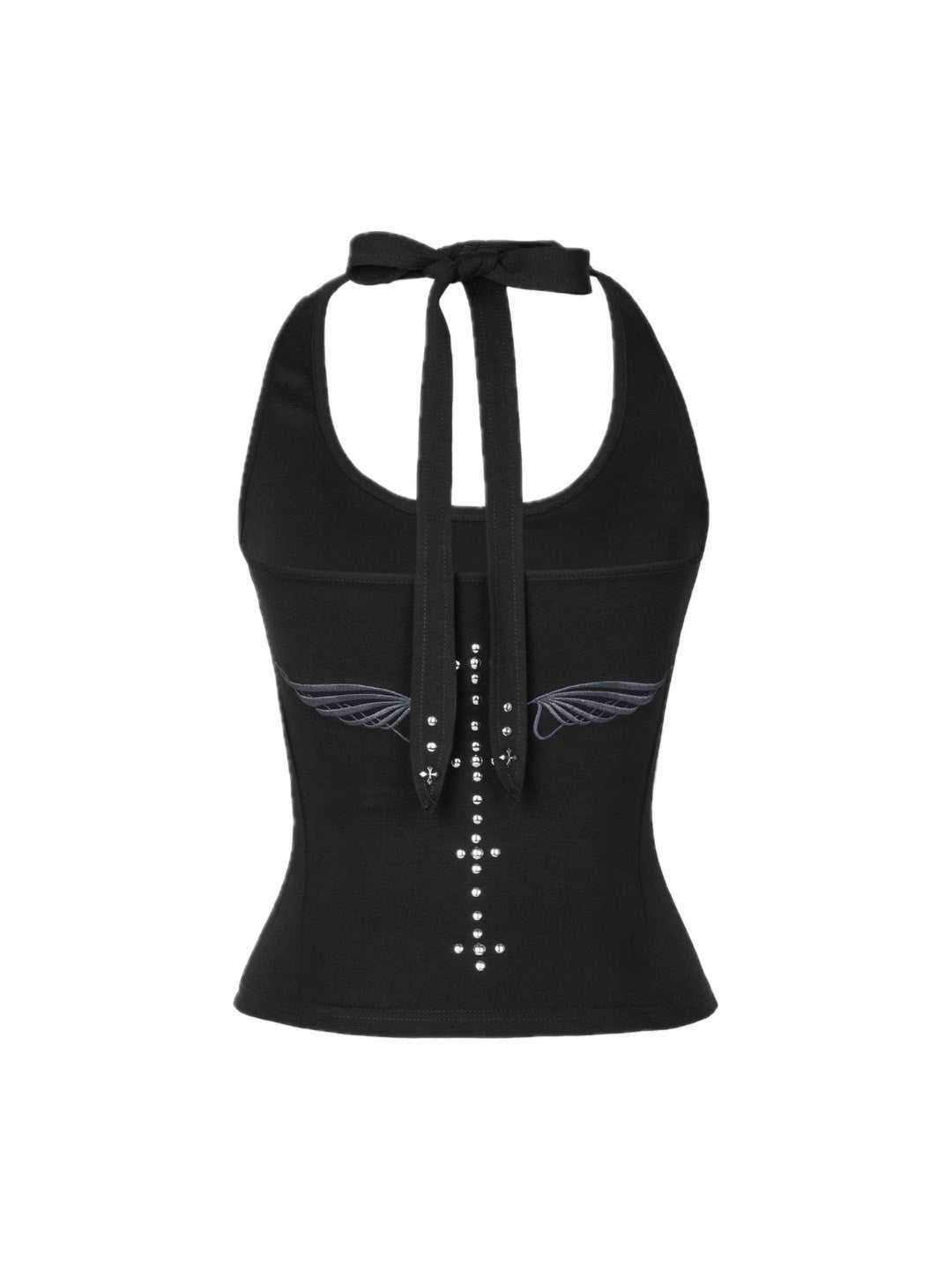 【ROUGH NECK】Angel Wing Ribbon Halter Top