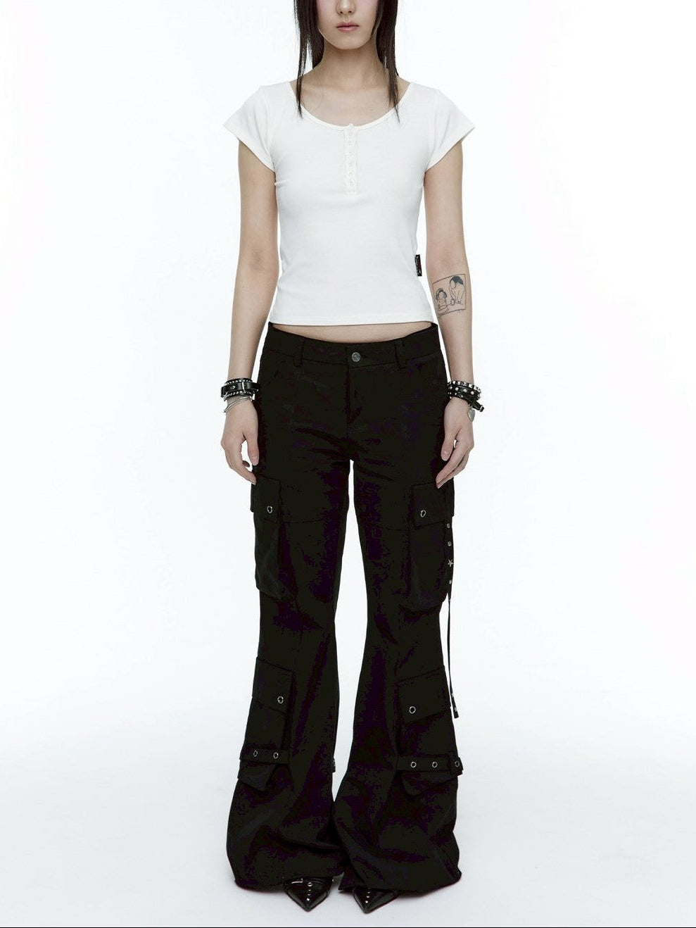 【ROUGH NECK】Bootcut Cargo Strap Pants