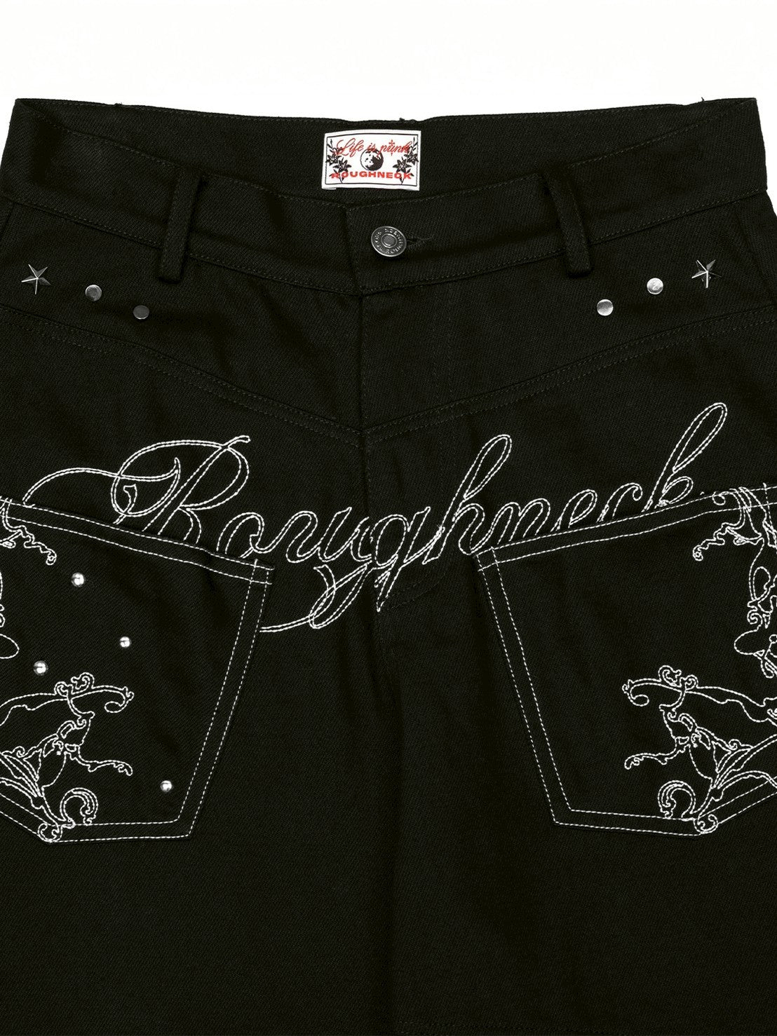 【ROUGH NECK】
Backflare Curved Pants