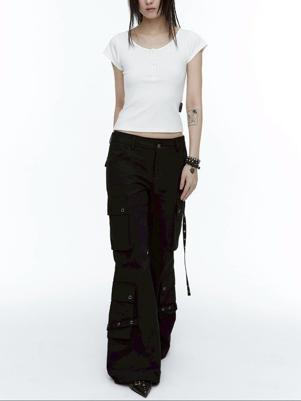 【ROUGH NECK】Bootcut Cargo Strap Pants