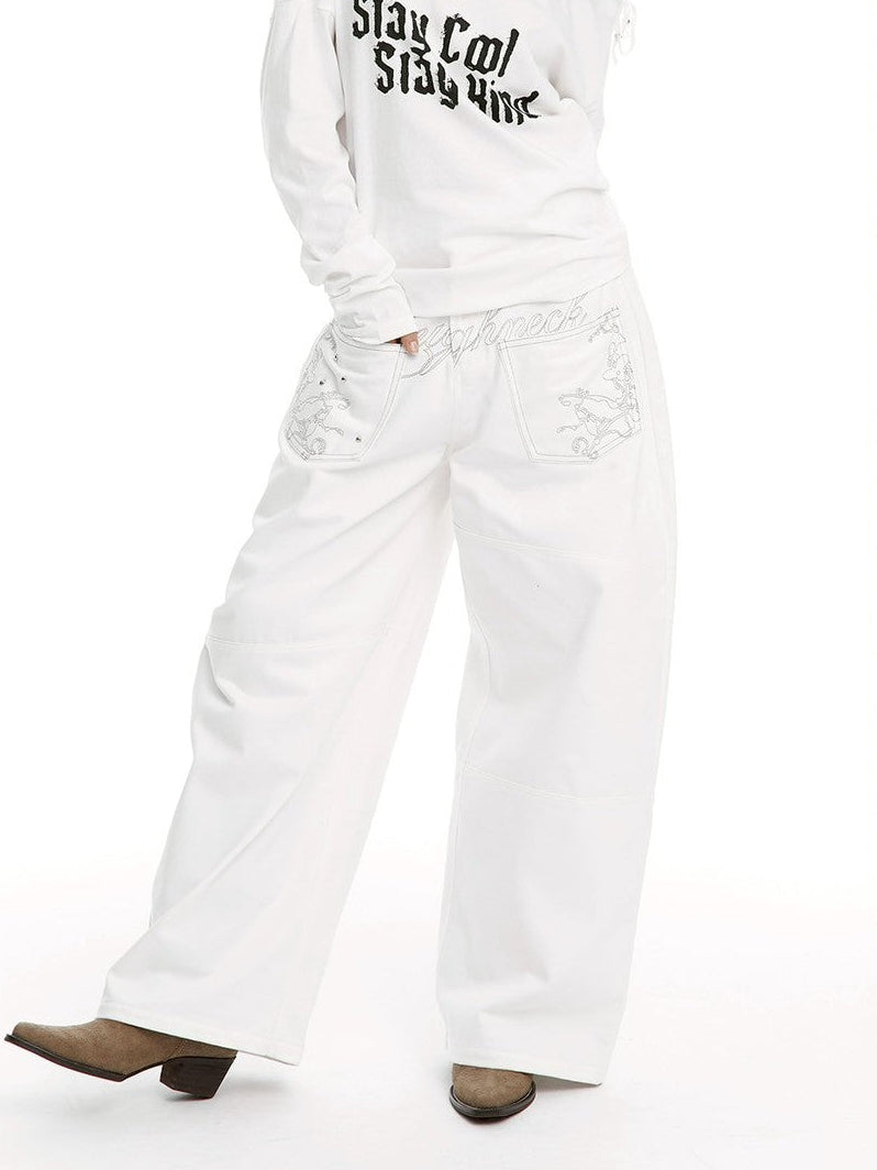 【ROUGH NECK】
Backflare Curved Pants