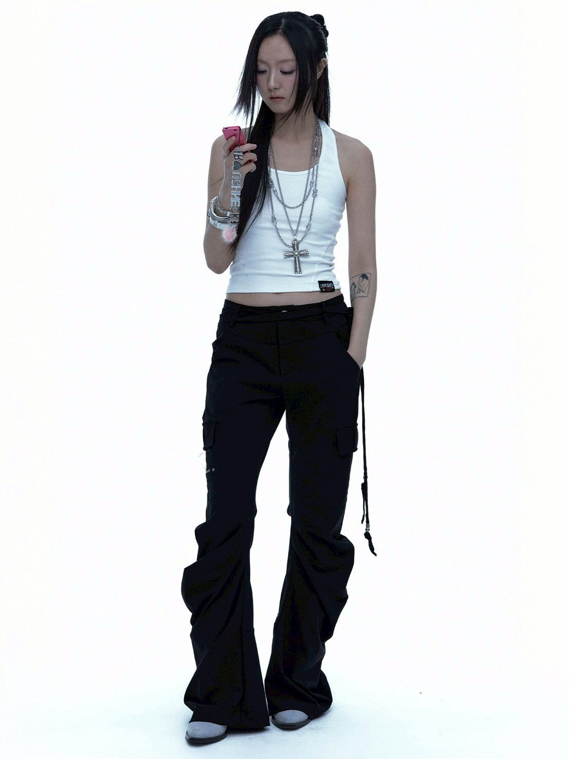 【ROUGH NECK】Angel Wing Ribbon Halter Top