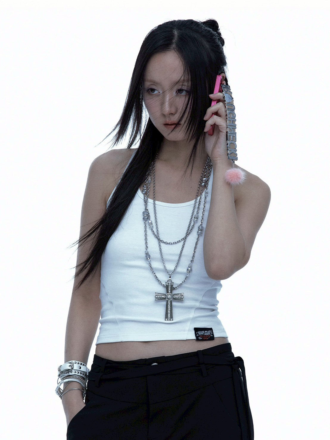 【ROUGH NECK】Angel Wing Ribbon Halter Top